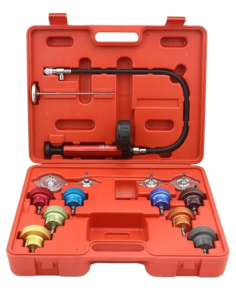 MR CARTOOL 14pc Radiator Pump Pressure Leak Tester Checker Kit Aluminum Adapters | Автомобили и мотоциклы