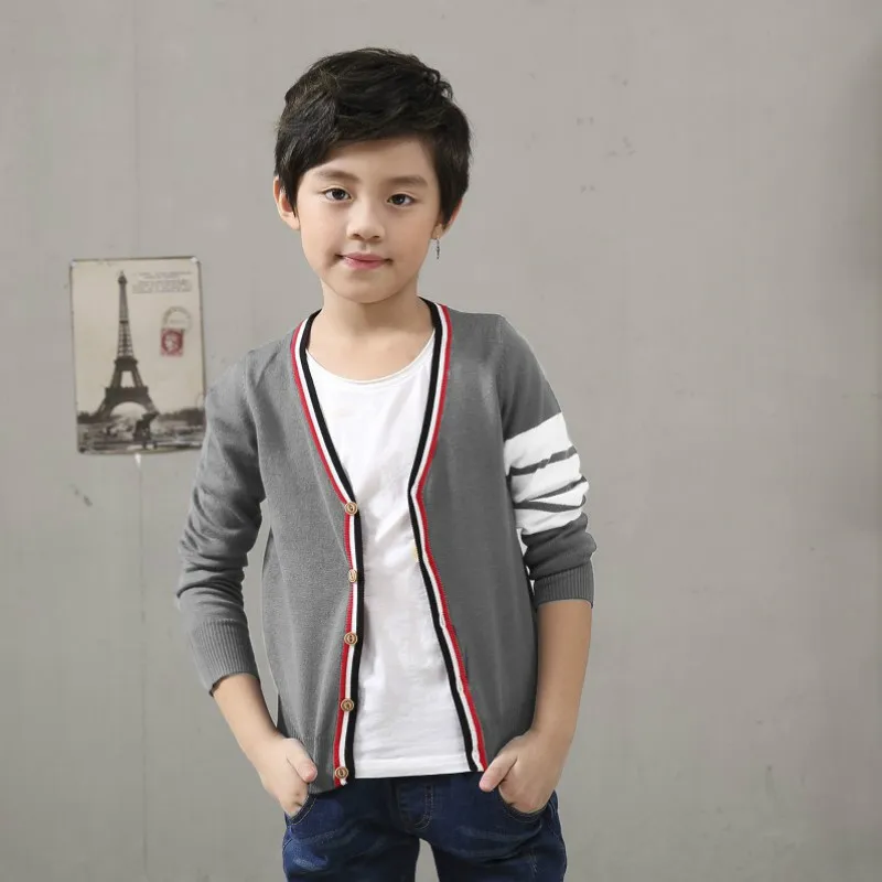 2018 кардиганы для мальчиков Детская рубашка детские с v-образным вырезом и