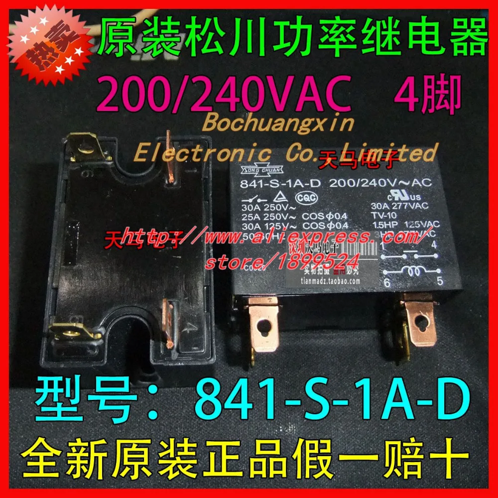 

Бесплатная доставка! 5 шт./лот 841-S-1A-D 200/240VAC 30A PIN-4