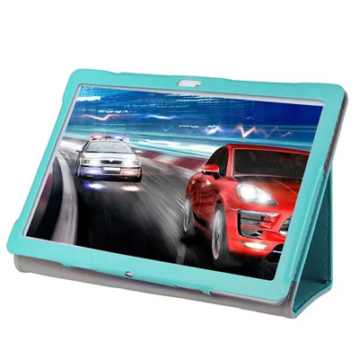 Синий Универсальный кожаный чехол для 10 10,1 дюймов Android Tablet PC EReder Funda чехол s силиконовый легкий защитный чехол A50 - Цвет: Синий
