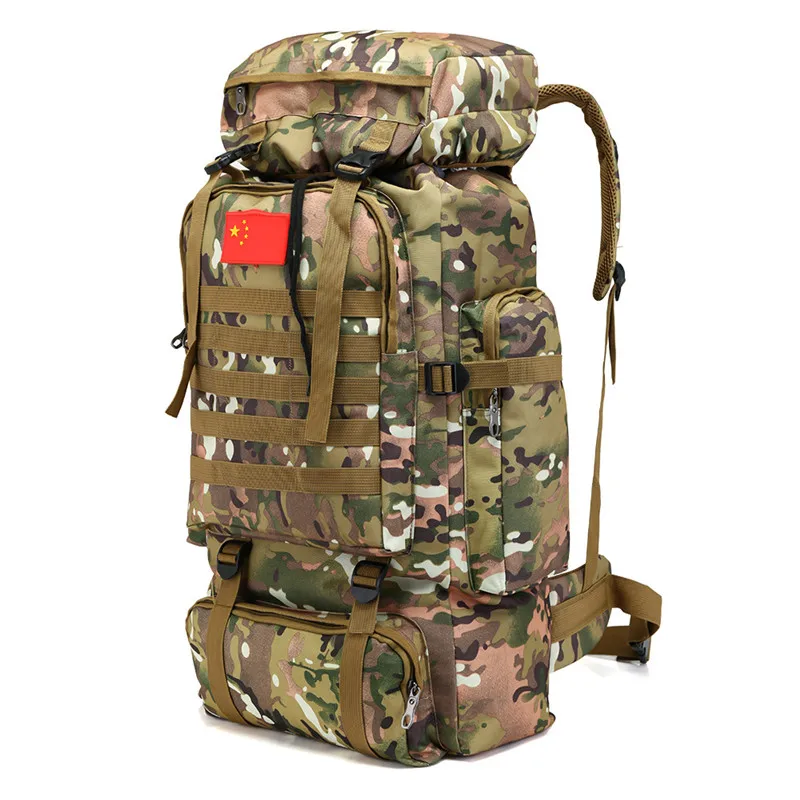 CP Camouflage 70L большой емкости мужской военный тактический рюкзак многофункциональный водонепроницаемый альпинистский рюкзак износостойкая дорожная сумка - Цвет: CP Camouflage