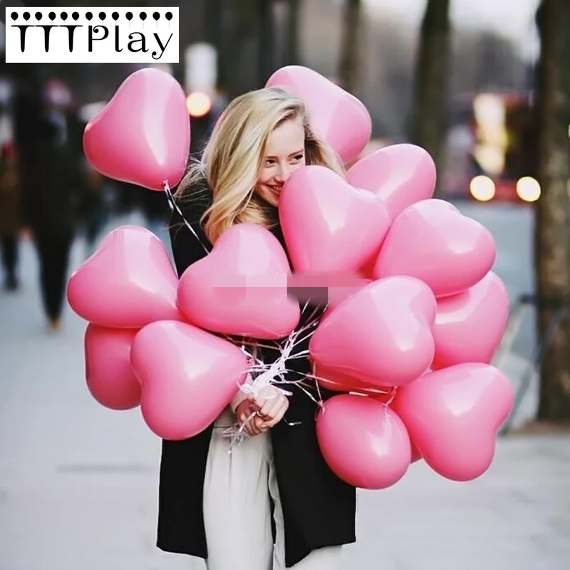 10 шт./лот Романтический 2 2g розового цвета с принтом сердце Любовь латекса