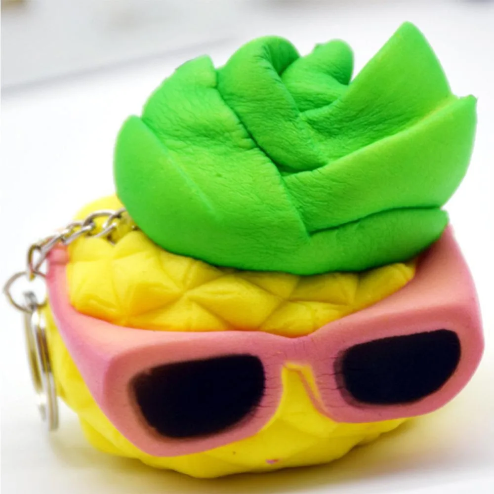 

Cute Slow Rising Squeeze Toy Artificial Pineapple Shape Anti-Stress Squeeze Toy & Chain for Children Adults Anxiety Attention