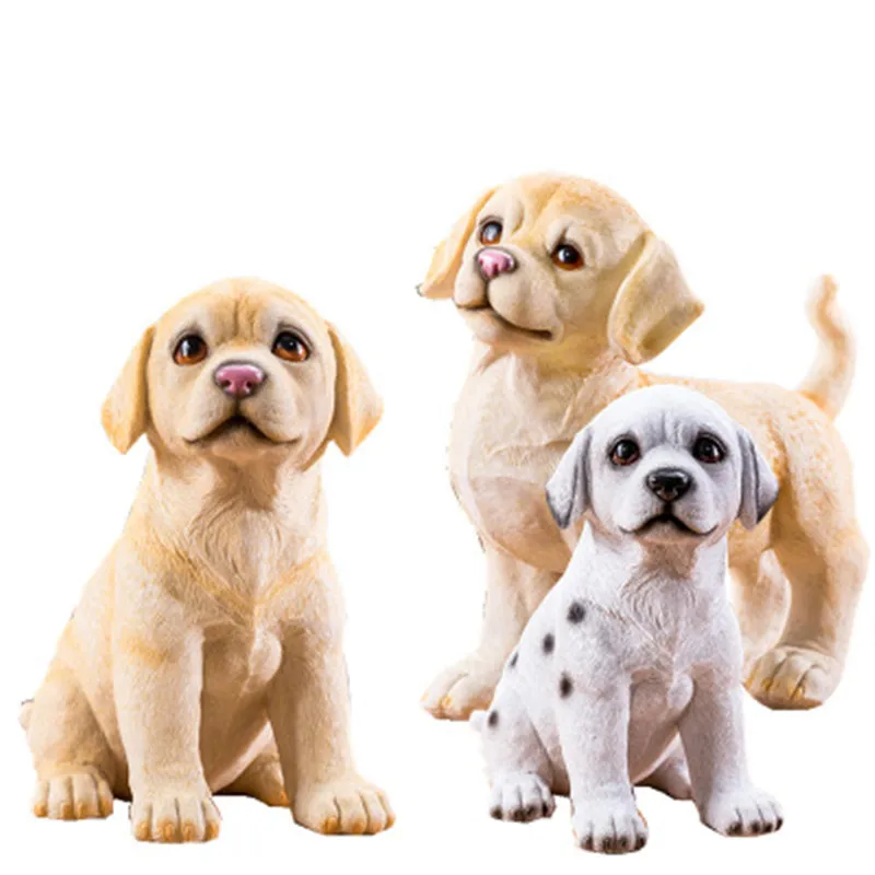Animal Cute Puppy Statue Golden Retriever Dalmatian Creative Decor Action Figure Toy Resin Home Birthday Gift Boxe P802 | Игрушки и