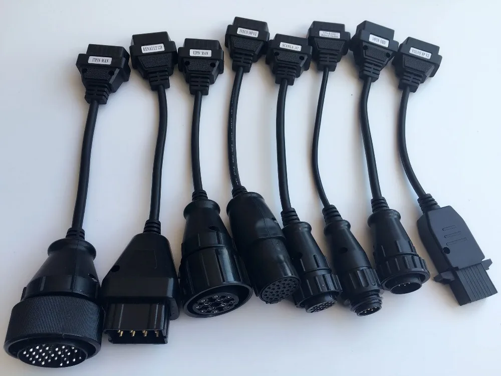 Лучшая цена, кабели для грузовиков для OBDIICAT-CDP Pro OBD2 OBDIIcat-150 TCS, полный комплект 8 шт., кабели для грузовиков, диагностический инструмент, соединительный кабель