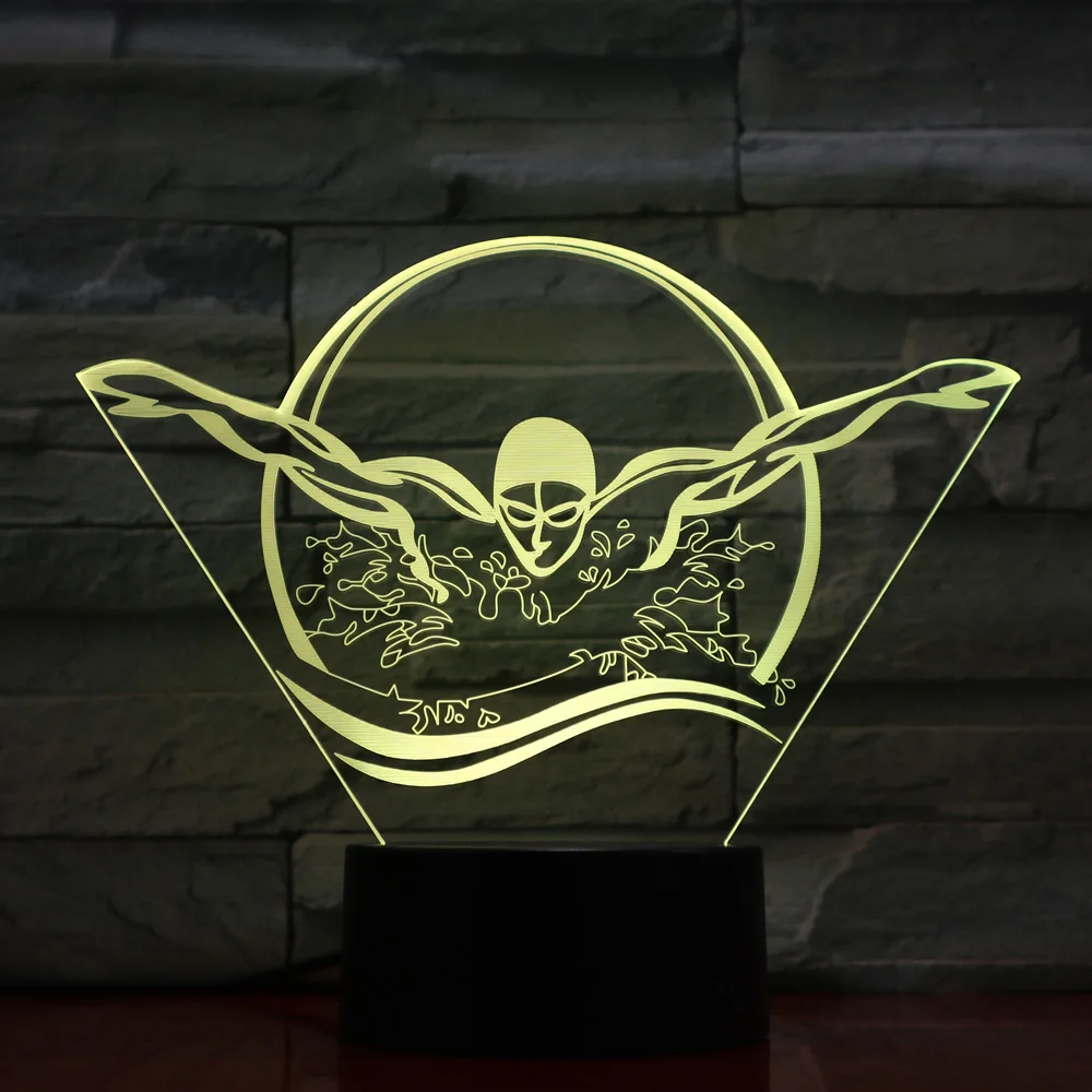 3d стерео светодиодные лампы USB ночник RGB прозрачные акриловые поделки