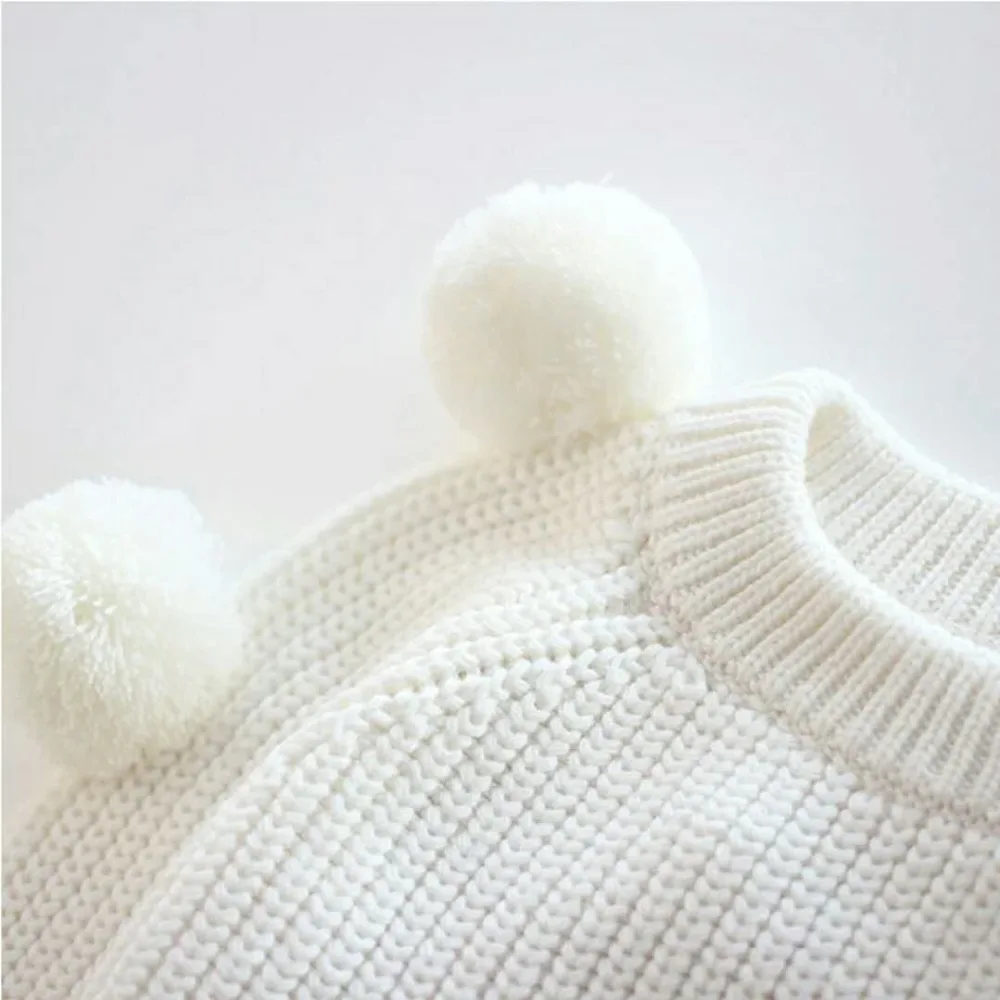 spring autumn winter warm thick kids girls sweater balls design baby knitted cardigans casual European American toddler sweaters | Детская