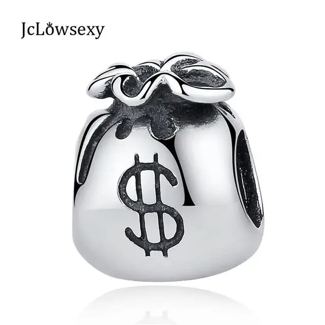 925 пробы Серебряный денежный доллар сумка Сделай Сам бисер подвеска Подходит Pandora Браслеты для женщин ожерелье Изготовление ювелирных изделий