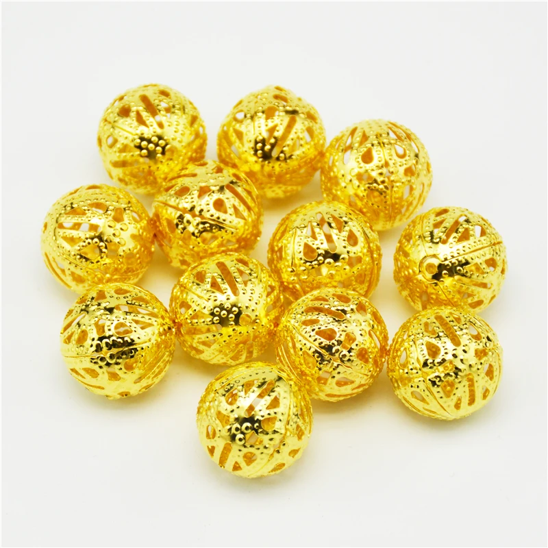 Круглые золотистые/Серебристые Акриловые бусины разделители 4/6/8/10/12/14/16/18 мм|beads