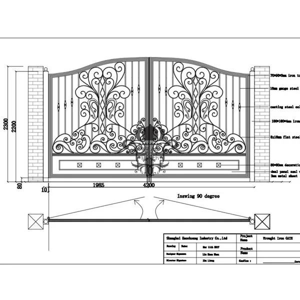 Wrought Dual Driveway Gate 15' High Quality Hgs