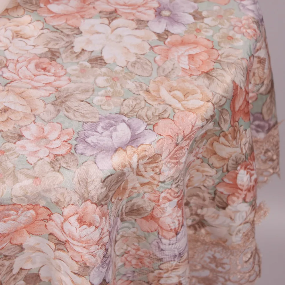 Скатерть CURCYA с цветами атласная винтажный Свадебный домашний декор квадратные