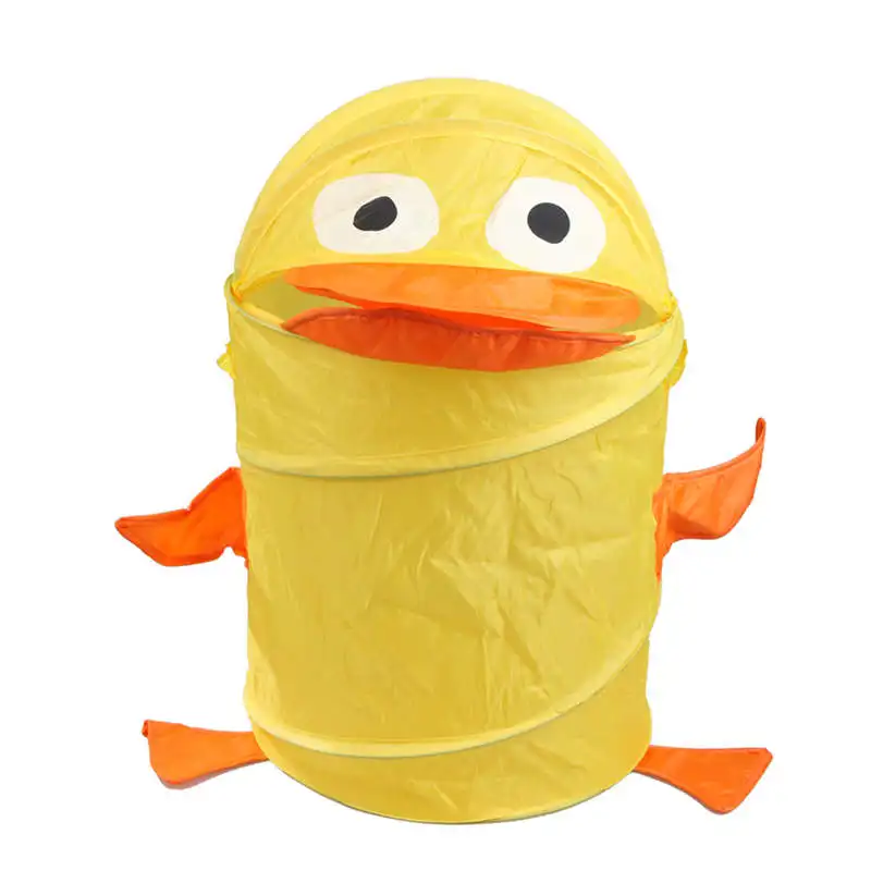 Duck Контейнер для игрушек, коробка для хранения игрушек, складное ведро для белья, цилиндрическая корзина для игрушек, милые Мультяшные животные, жук, лягушка, собака - Цвет: Duck