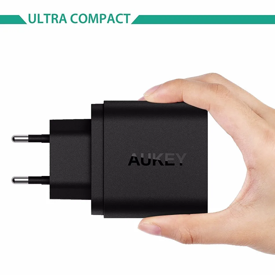 AUKEY 2 Порты быстрая Зарядное устройство 2,0 USB Smart стены Зарядное устройство Адаптивная США ЕС Plug с Micro USB кабель для передачи данных QC 2,0 быстрое зарядное устройство для путешествий