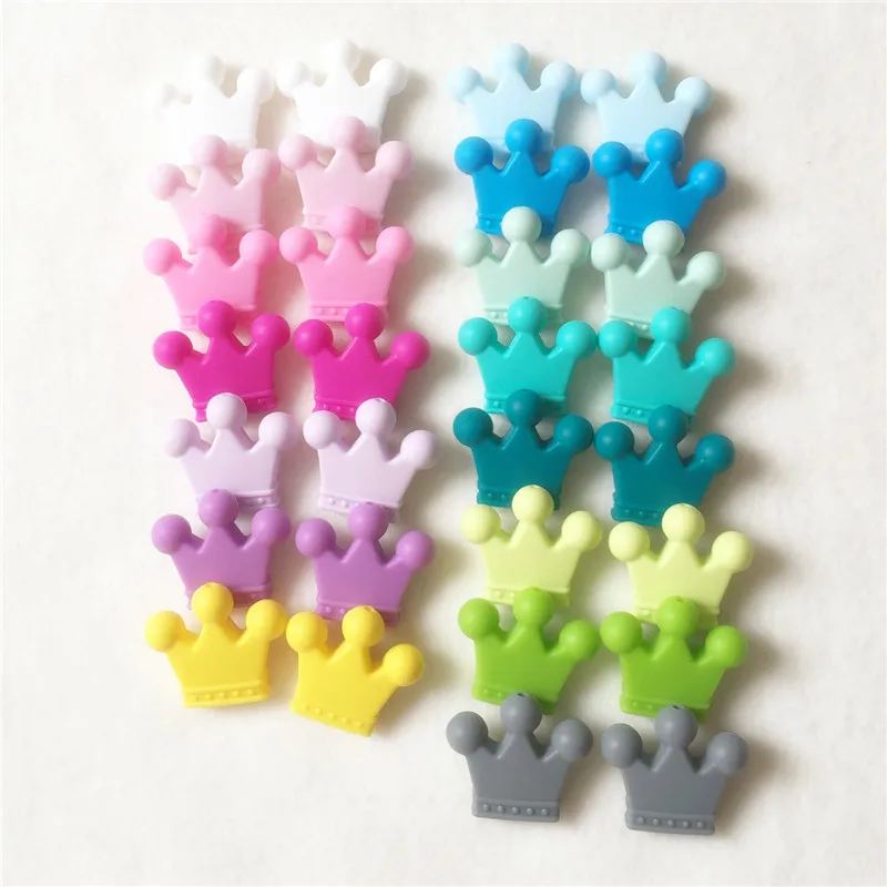 Chengkai 20 шт BPA бесплатно силиконовая Корона Прорезыватель бусины DIY детский душ