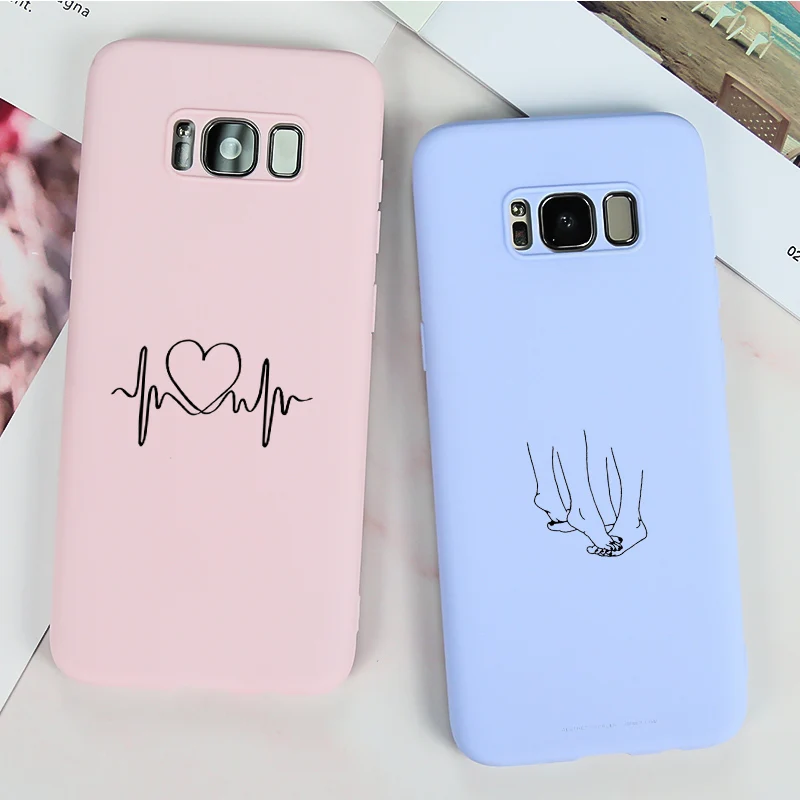 Для Samsung J5 2016 чехол с сердечком для Galaxy J3 J7 A5 2017 матовый Силиконовый мягкий ТПУ