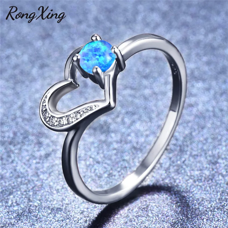 RongXing серебряный цвет Любовь Сердце кольца для женщин Свадьба