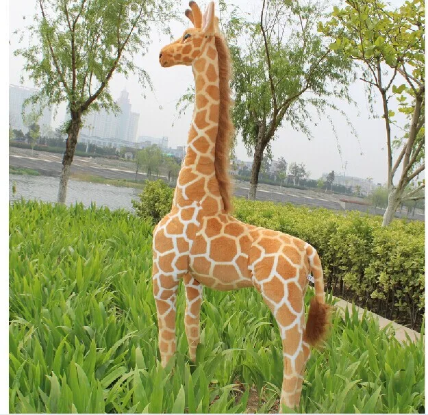 

plush simulation giraffe toy lovely standing doll soft giraffe doll birthday gift about 95cm 0462