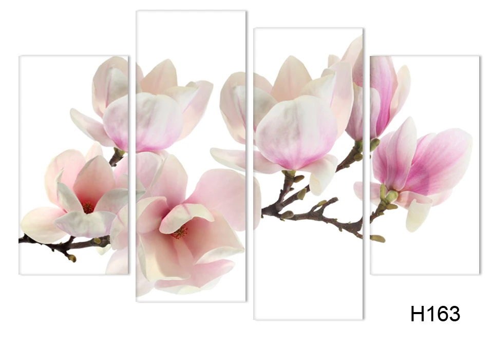 

Wholesale 4 pcs Flower Oil Painting Printed Painting Oil Painting On Canvas Home Decorative Art Picture