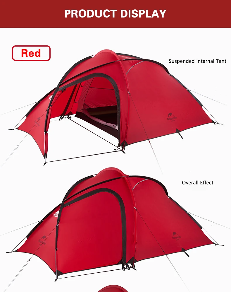 Naturehike палатка новая Hiby серия палатка 20D силиконовая ткань открытый 3-4 человек ультра-светильник 4 сезона семейный тент