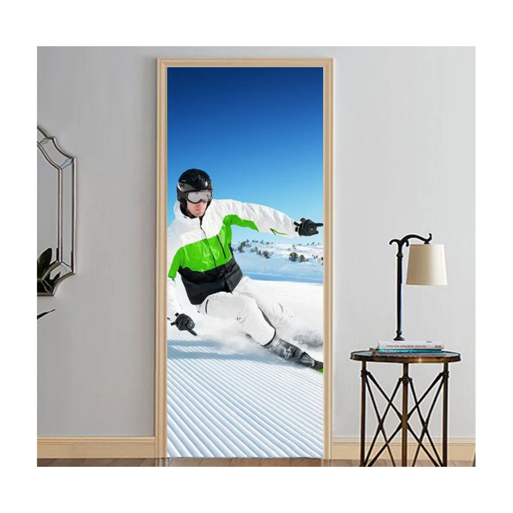 2 панели картина с изображением лыжного проигрывателя наклейка на дверь