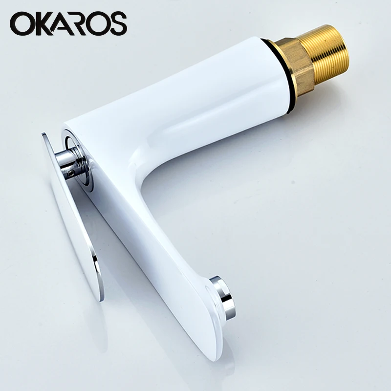 OKAROS белый кран для раковины водопроводный ванной комнаты однотонный черный