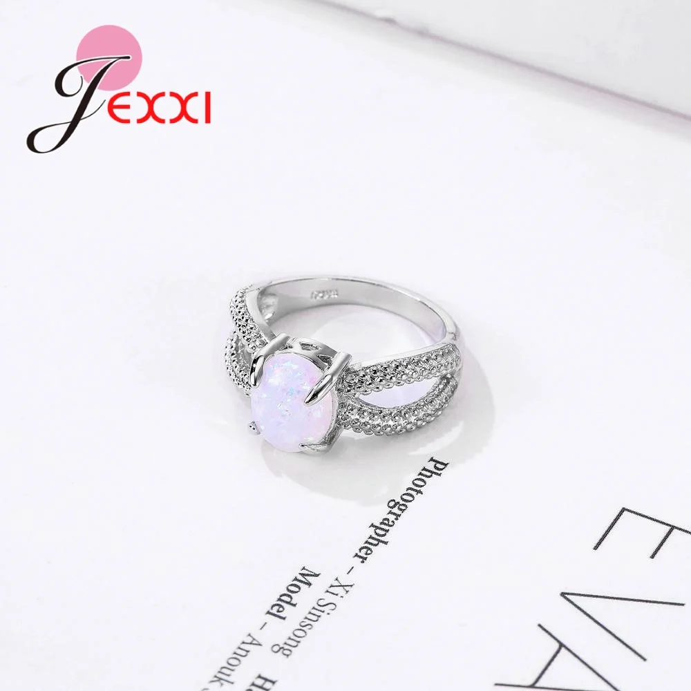 Classic 925 Sterling Silver Cross Rings for Men Women Wedding Engagement White Fire Opal Stone Hot Sale Gift Jewelry | Украшения и
