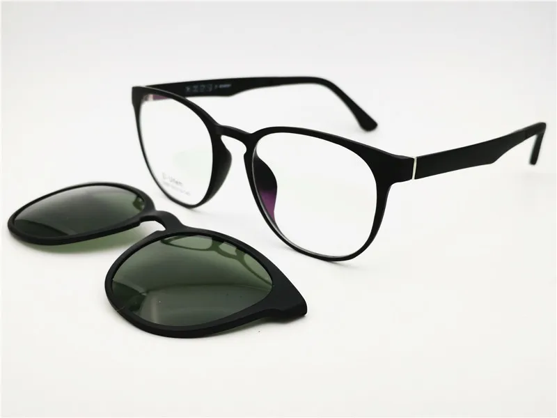 C1 balck-grey lens 008 ULTEM rectro форма оптические оправы для очков с мегнатическим зажимом съемные поляризованные очки для близорукости дальнозоркости унисекс - Цвет оправы: C1 balck-grey lens