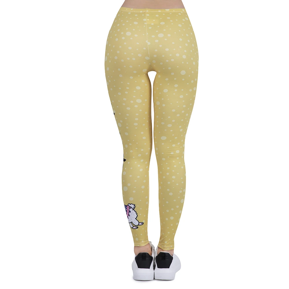 Женские леггинсы с забавным принтом альпака эластичные облегающие для фитнеса