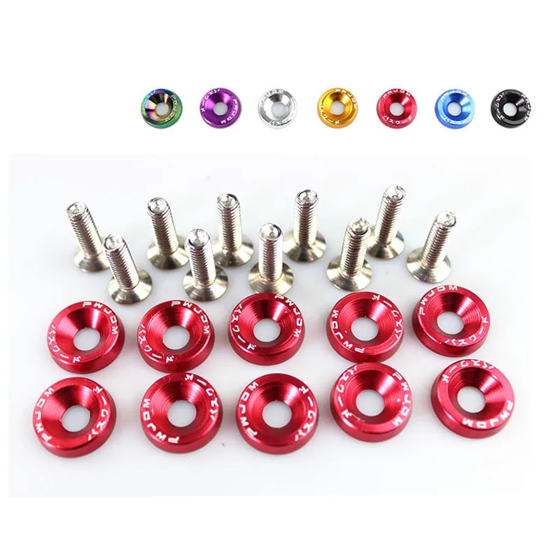 20 шт. M6x20mm красный синий JDM Заготовка алюминиевый брызговик шайба болт моторный