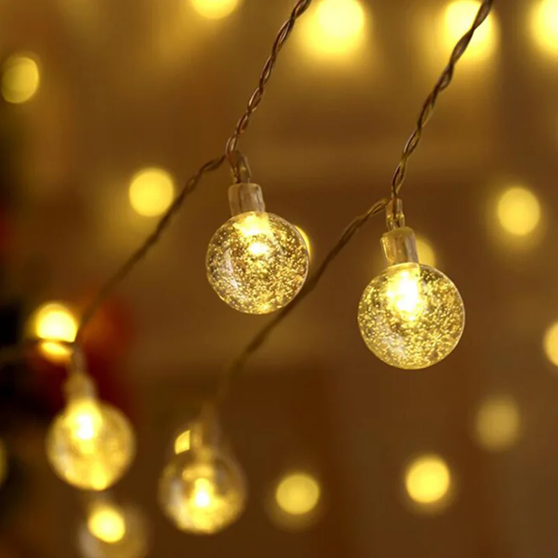 Led Christmas String Fairy lights Outdoor Garland Lamp Decorations for Home Party Garden Wedding Holiday lighting Bubble Light | Лампы и