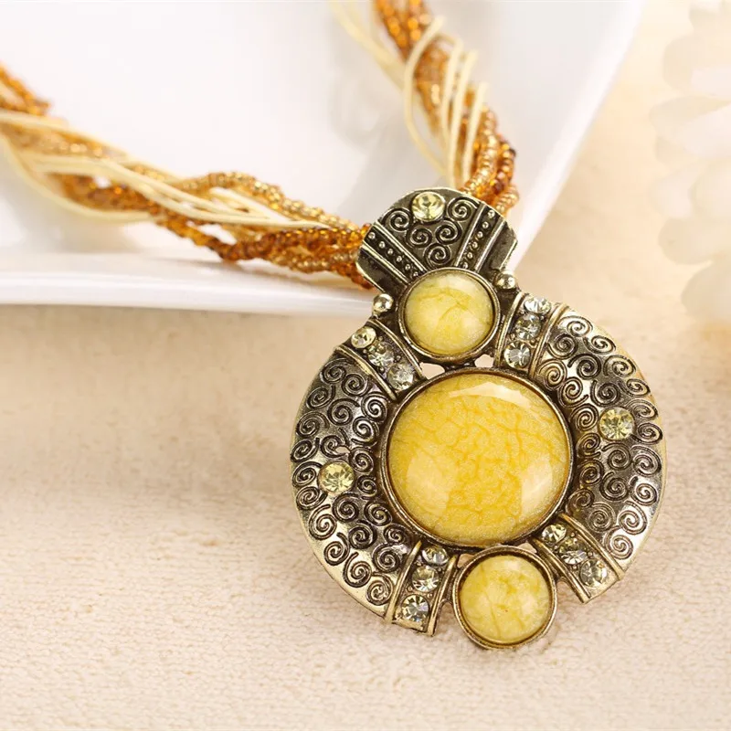 Olaru, винтажное богемное каменное колье Neecklace для женщин, ожерелье с бусинами, массивные ожерелья, новинка, модные ювелирные изделия, аксессуары, хит