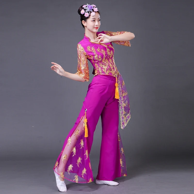 Одежда yangge новый костюм женский взрослый этнический Ветер брюки элегантный
