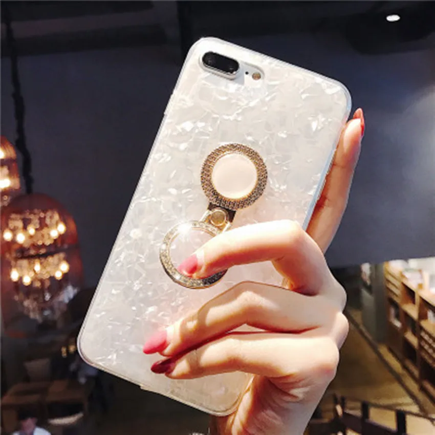 Чехол-держатель с кольцом XSMYiss из фольги блестками для iPhone 8 7 6 6S Plus X модный