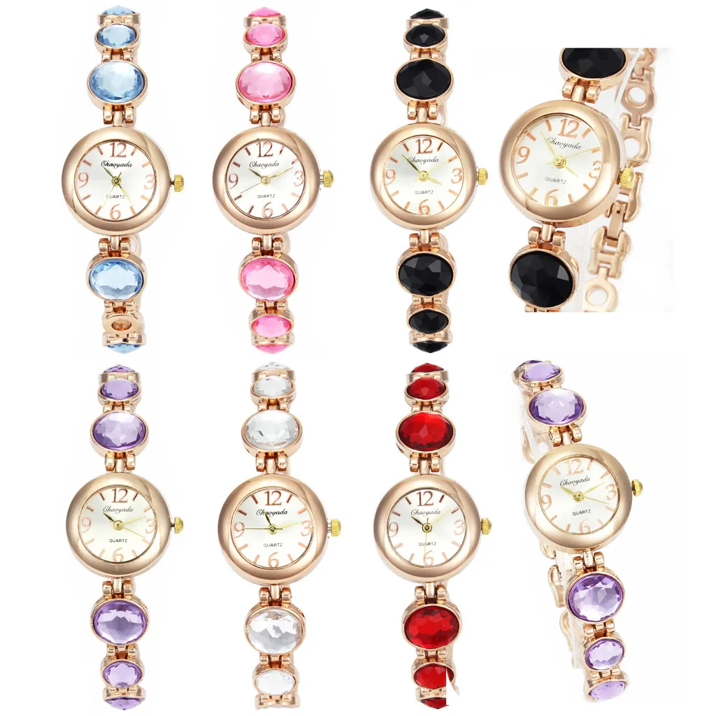 Large Crystal Bracelet Necklace Watch Women Ladies Gift Fashion Female Stainless Steel Chain Woman Wrist Watches New | Наручные часы