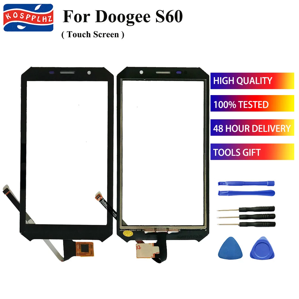 KOSPPLHZ Для Doogee S60 Передний сенсорный экран внешняя стеклянная панель сенсорный объектив хорошее качество ремонтная часть+ Инструменты+ клей