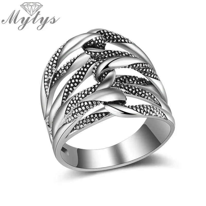 Женское кольцо в форме Креста Mytys вечернее античном стиле с геометрическим