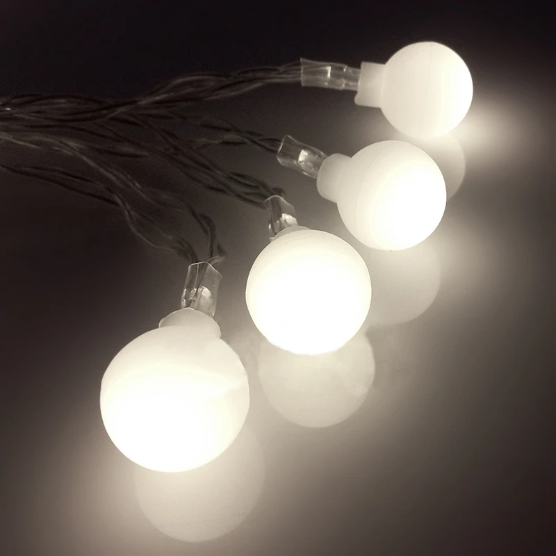 KZKRSR теплый белый 2 м 20 Led USB Powered Глобус матовый шар Рождественская елка Гирлянда