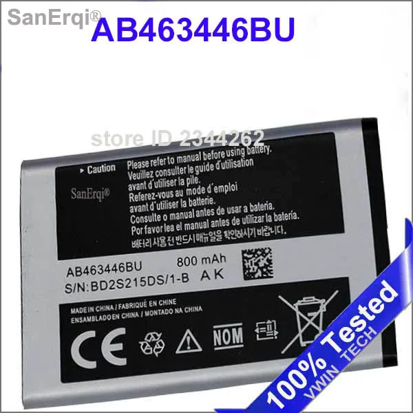 AB463446BU аккумулятор для Samsung GT E2530 E1228 E339 C3300K X208 B309 B189 C3520 C5212 AB043446BE Новинка|ab463446bu
