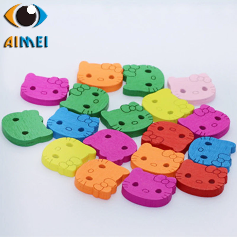 100 шт./лот пуговицы в виде мультяшных животных Детские для одежды сделай сам
