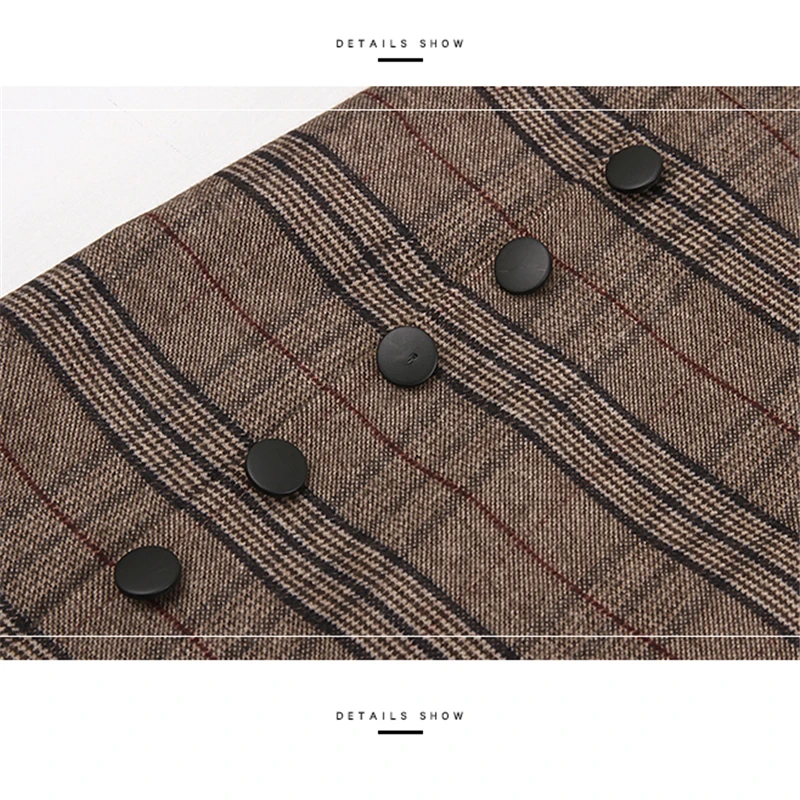 

Fashion 2018 Spring Autumn New Women Plaid Blazers Jacket Female Long Chic British Style Retro Casual Suit Women's Coats A204