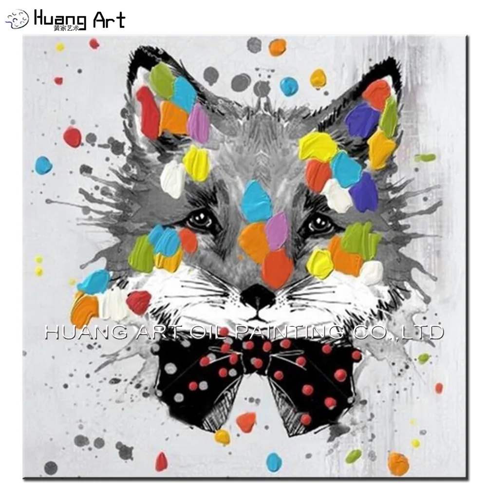 Ручная роспись Абстрактная масляная живопись енота для гостиной или спальни