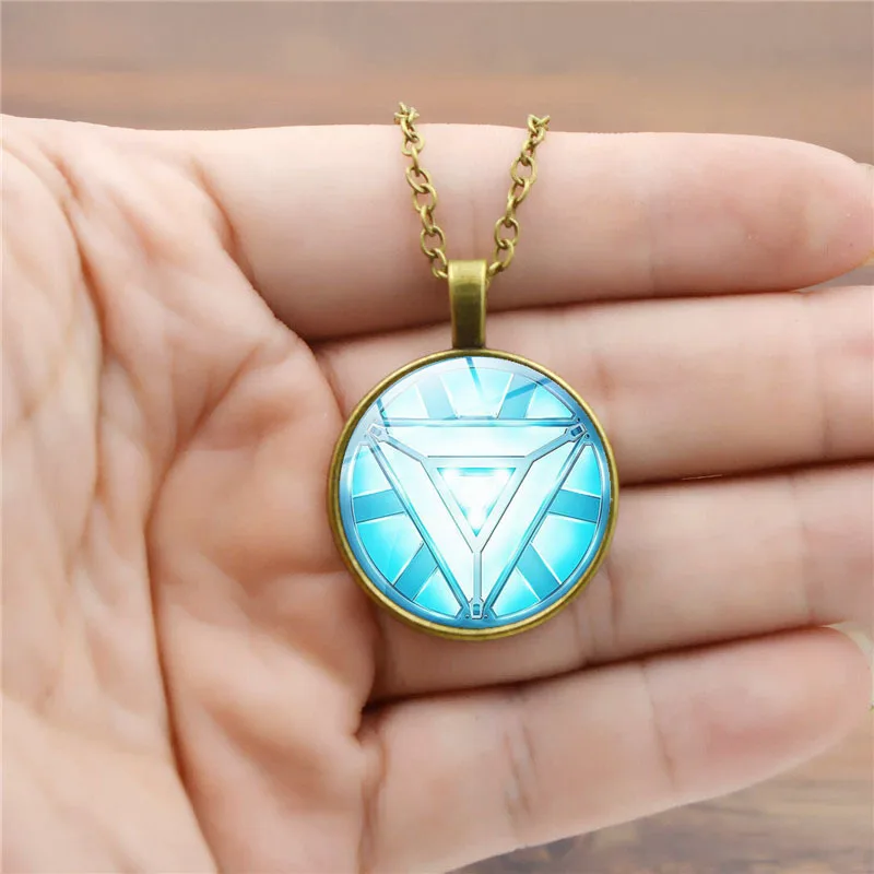Captain Marvel Necklace For Men Tony Stark Arc Reactor Pendant Necklaces The Avengers 4 Iron man Thor Hammer Women | Украшения и