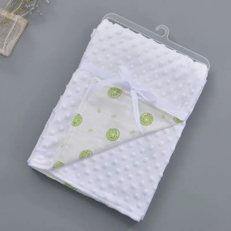 3D dot star 2 layers cotton muslin face+fleece coral minky back soft thermal toddler child baby blanket bedding quilt swaddle | Мать и