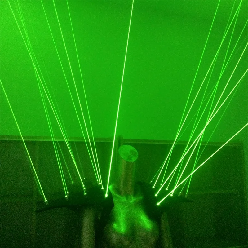 Новое поступление костюм робота с зеленым лазером жилет подсветкой Блестящий 20
