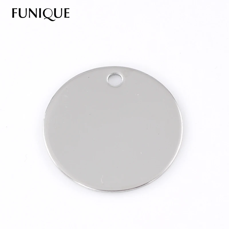 FUNIQUE 10 шт. 30 мм Диаметр круглые собачьи бирки из нержавеющей стали подвески