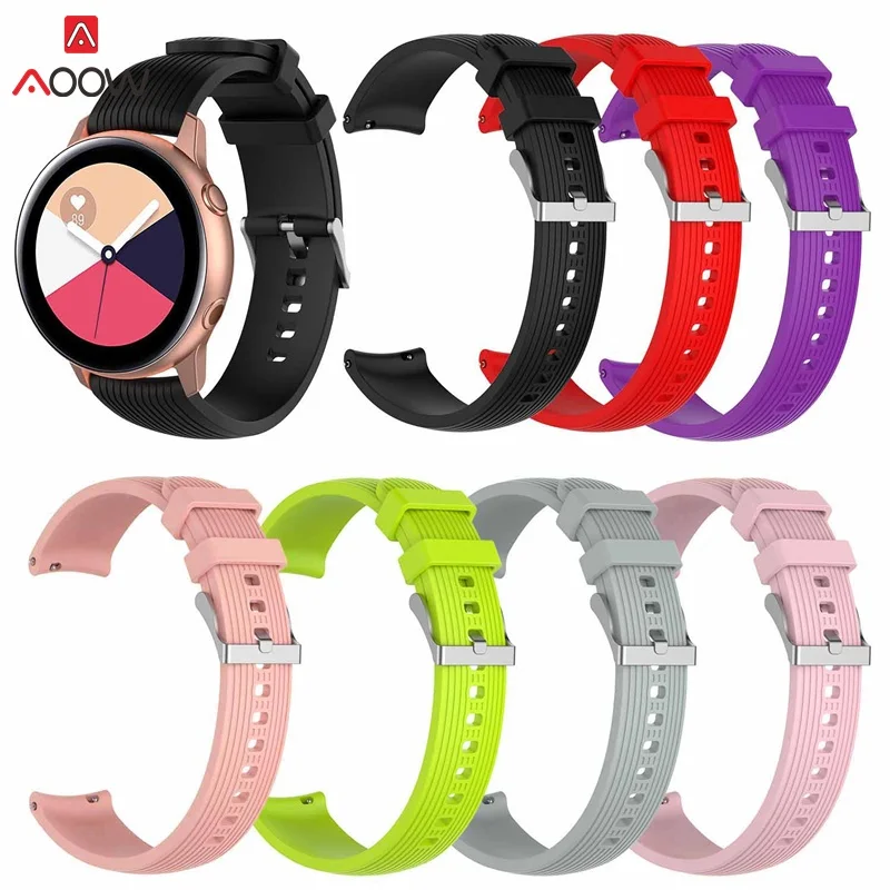 Спортивный мягкий силиконовый браслет для наручных часов Samsung Galaxy Watch Active ремешок