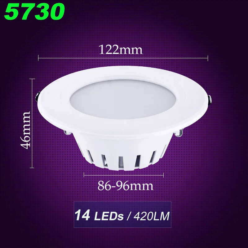 Светодиодный потолочный светильник SMD 5730, 3 Вт, 5 Вт, 7 Вт, 9 Вт, 12 Вт, переменный ток, 220 В-240 В, для спальни, гостиной, кухни, фойе, для учебы, светильник ing - Испускаемый цвет: 14LED 220v