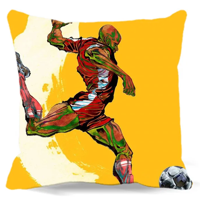 Чехол с изображением футбольных игроков на траве для автомобиля дома дивана