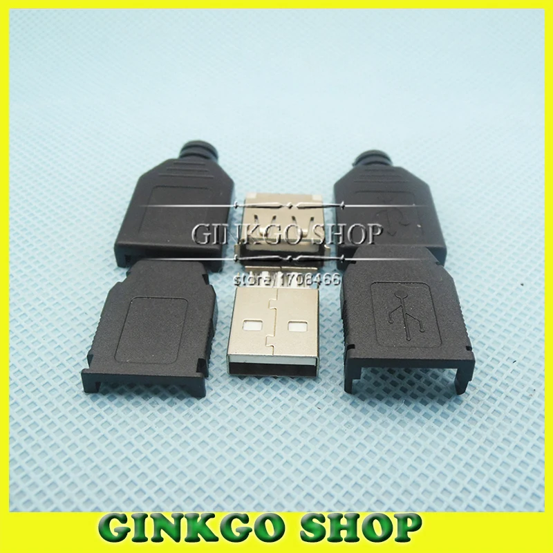 50 компл./лот 3 в 1 6 мм большое отверстие 2 0 USB штекерные наборы + комплектов
