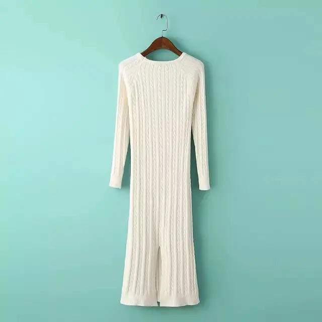 Женское трикотажное платье H.SA длинное облегающее платье-свитер с длинным